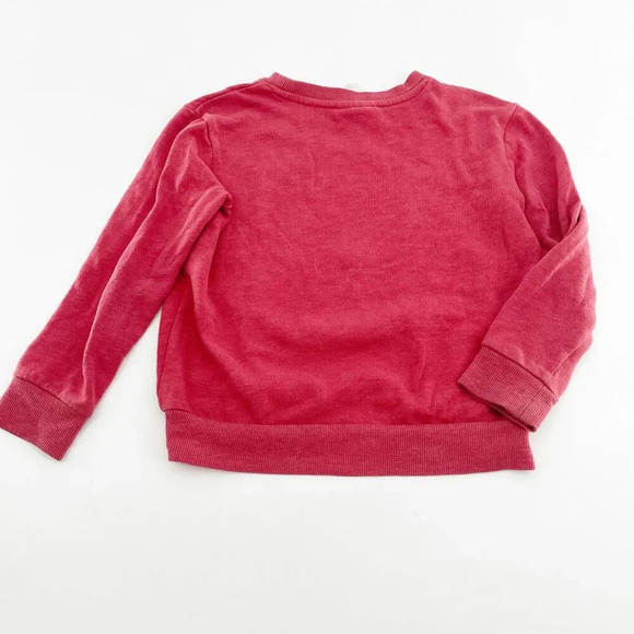 Disney Mickey Mouseketeer Sequin Sweatshirt Top Kids Size S Red Crew Neck Cotton - Picture 2 of 5